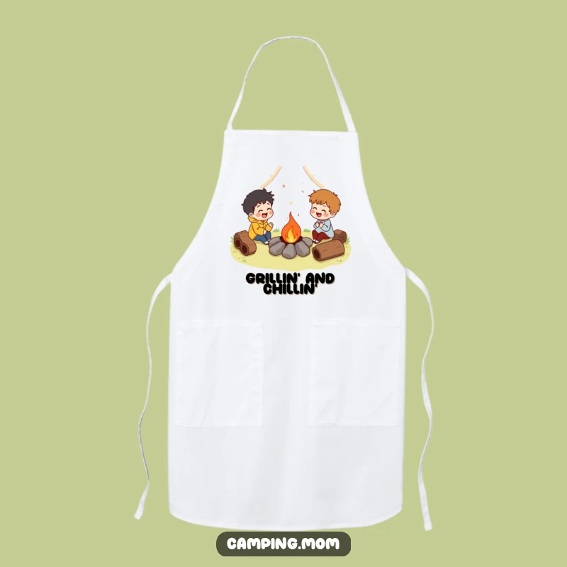 Funny Campfire Laugh Character Apron, Whimsical Kitchen Wear for Humorous Hosts