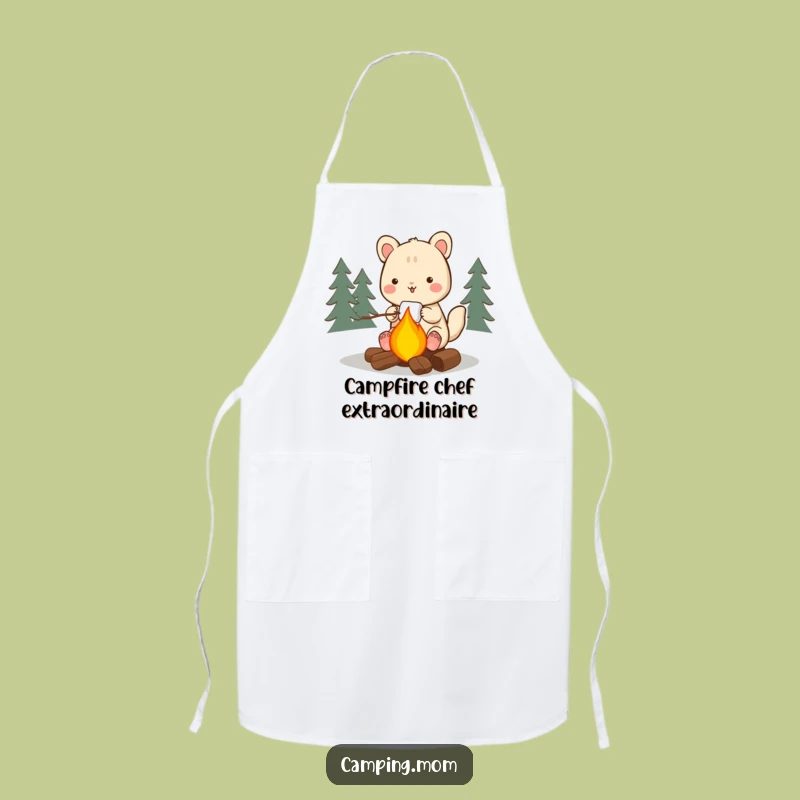 Funny Camping Animal Apron: Roasting Marshmallows While Cooking Fun!