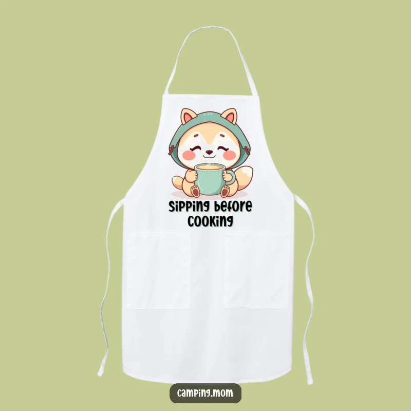 Funny Camping Mom Animal Sip Apron, Kitchen Relaxing Humor Gift