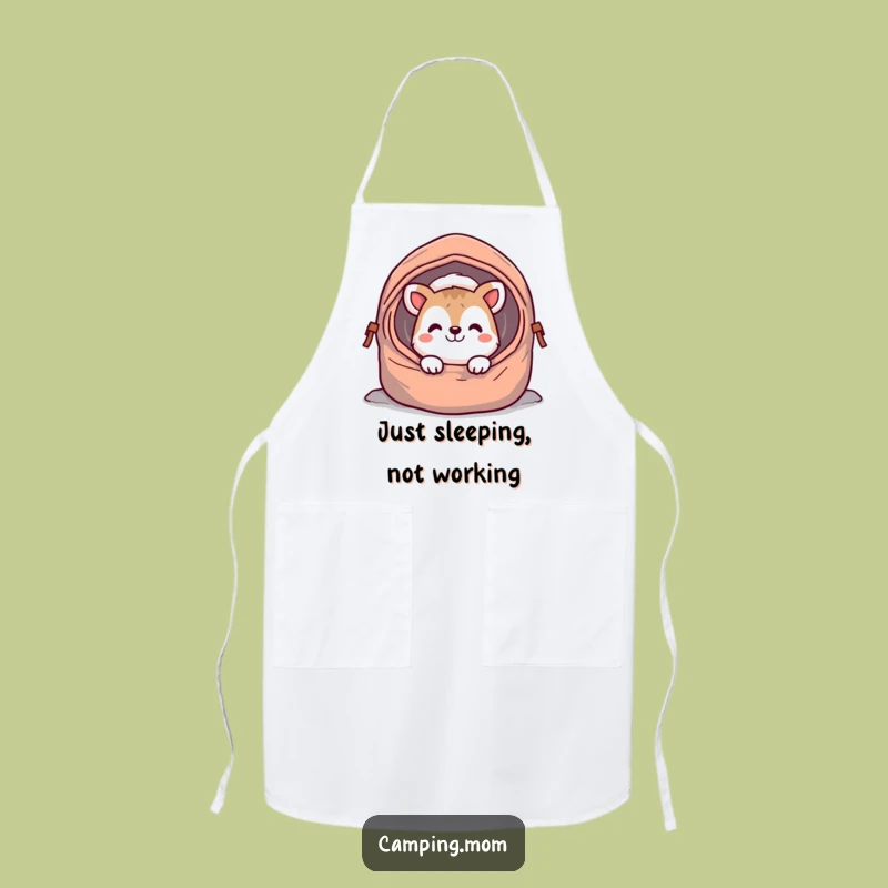 Funny Cheerful Animal Apron: Sleeping Bag Grin While Cooking!