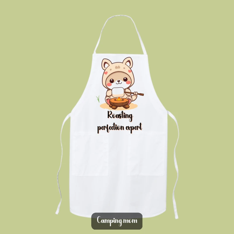 Funny Kawaii Camping Animal Marshmallow Chef Apron - Cook with Humor!