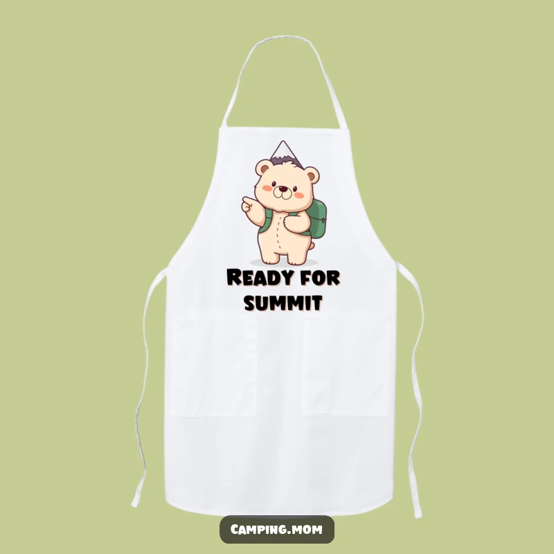 Funny Mama Bear Camping Apron: Chef's Gear for Outdoor Cooking Adventures