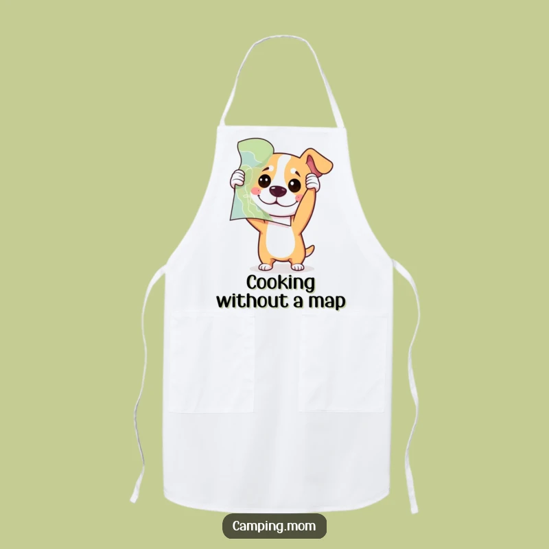 Funny Map Dog Kitchen Apron - Chef's Navigation Humor