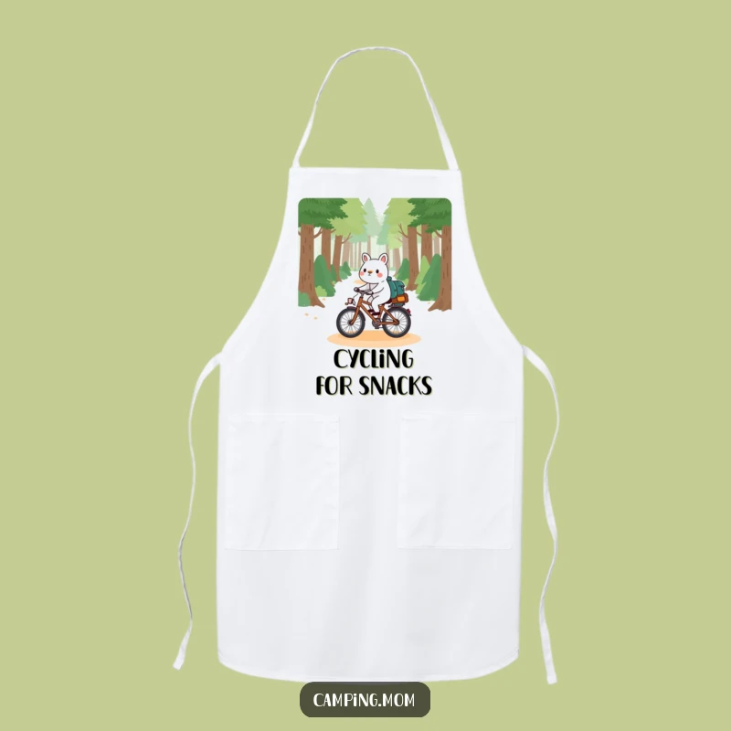 Funny Playful Animal Apron: Bicycle Forest Path Cooking Fun!