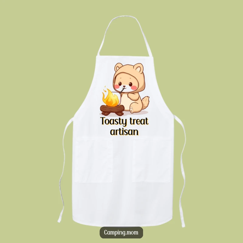 Funny Camping Mom Apron, Marshmallow Roasting Chef, Perfect Kitchen Gift for Her