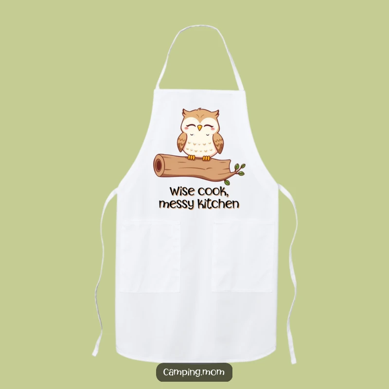 Funny Owl Apron: Contented Hooting Owl Chef - A Whimsical Funny Gift
