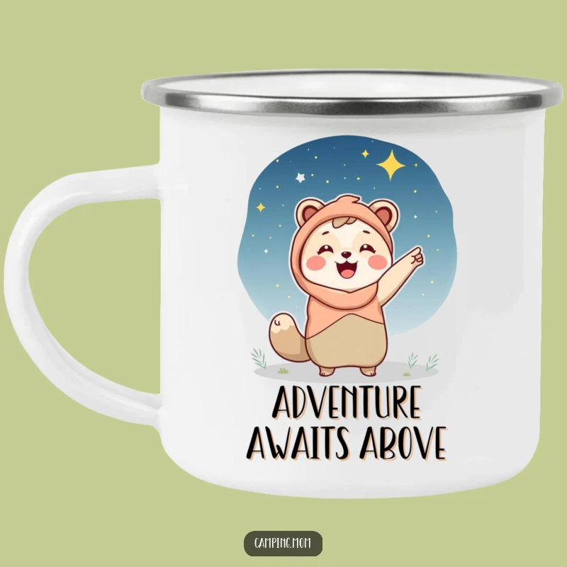 Funny Camping Mom Enamel Mug, Starry Night Wonder, Perfect Outdoor Gift for Her