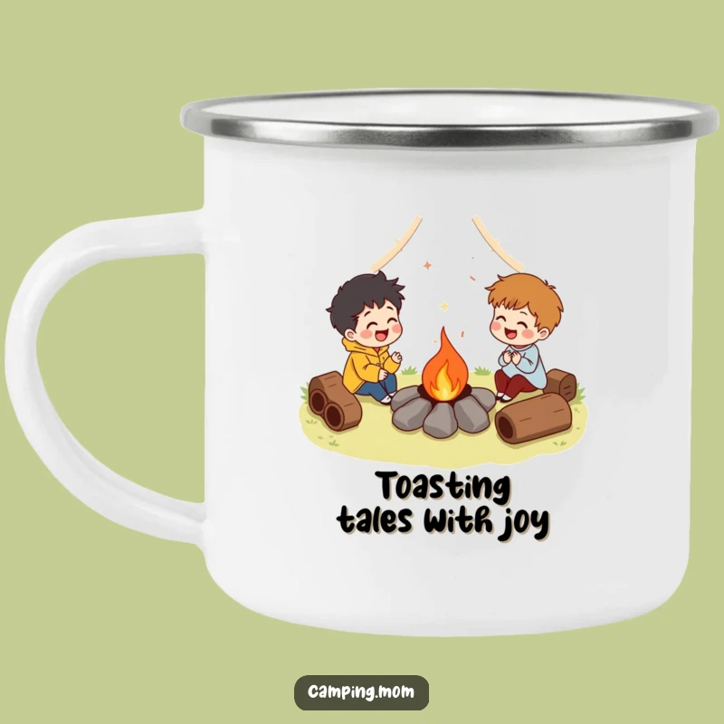 Funny Campfire Laugh Character Camping Mug, Rugged & Humorous for Outdoor Fun