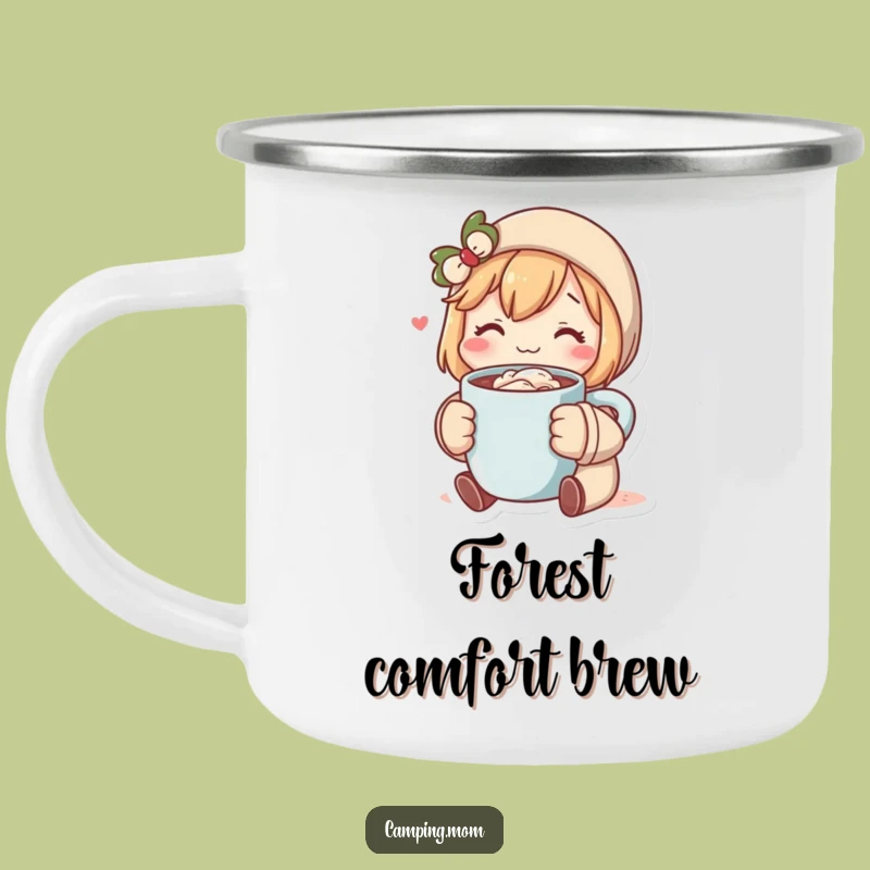 Funny Cozy Cocoa Character Camping Mug, Durable & Humorous Outdoor Drinkware
