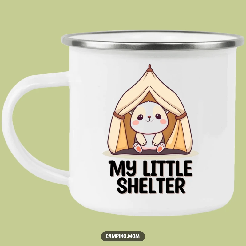 Funny Kawaii Camping Animal Mug: Delightful Tent Peek Mug for Outdoor Fun