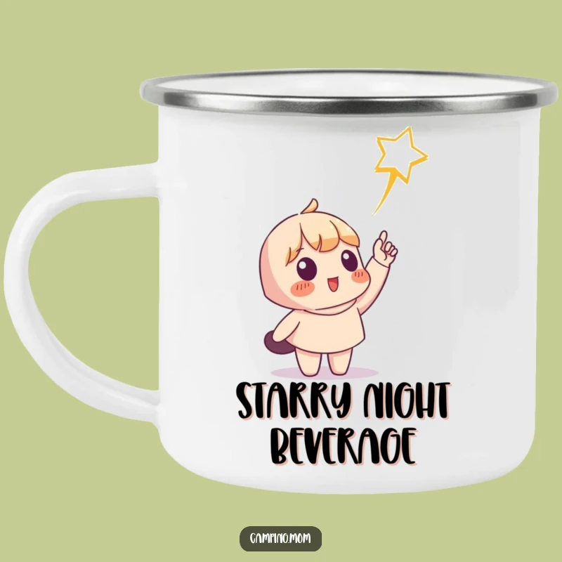 Funny Shooting Star Character Camping Mug, Durable & Humorous for Nighttime Adventures
