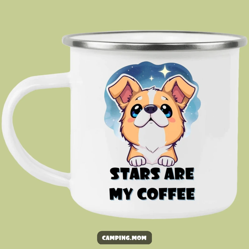 Funny Dog Starry Night Camping Mug - Adventure Ready Pup, Perfect Gift
