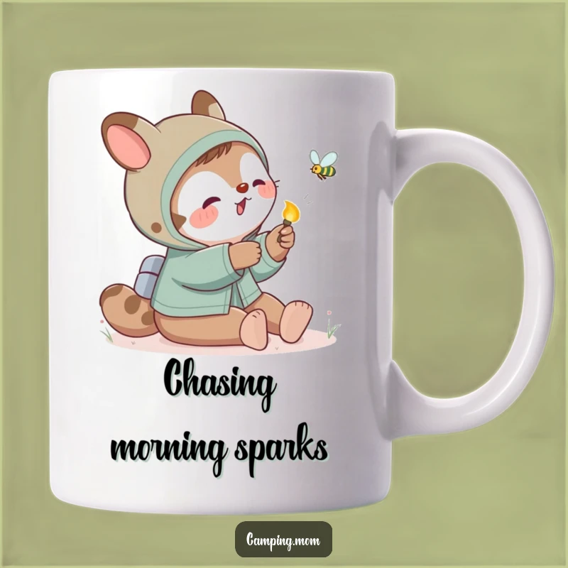 Funny Camping Mom Animal Firefly Chase Mug, Playful Outdoor Humor Gift