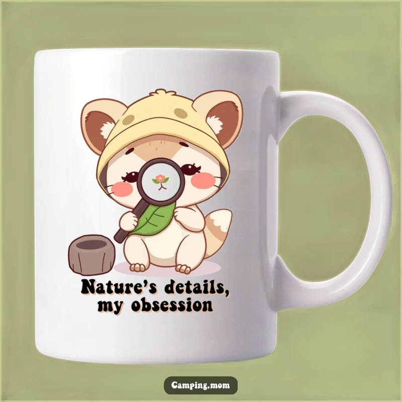 Funny Camping Mom Animal Magnifying Glass Leaf Explore Mug, Perfect Gift
