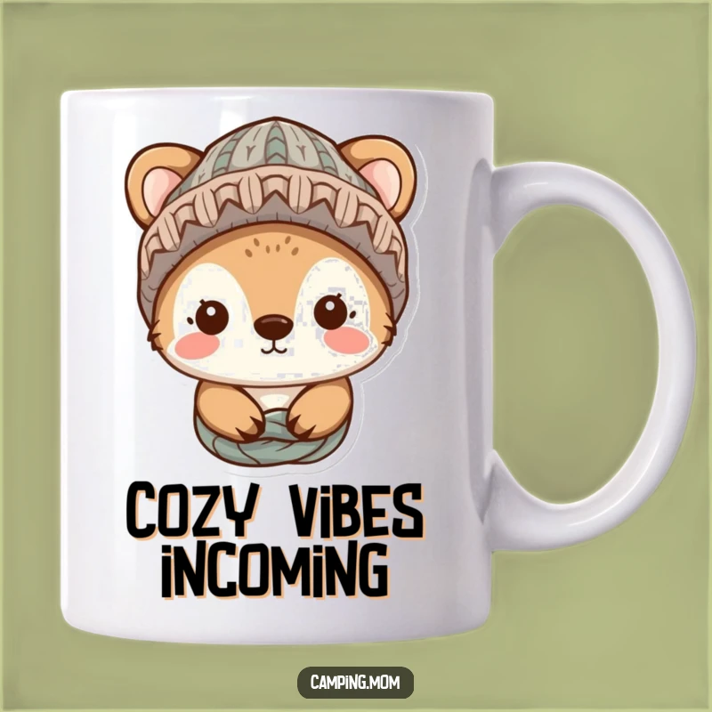 Funny Cozy Animal Mug - Adorable Knitted Hat Character for a Warm and Hilarious Gift