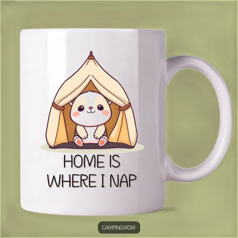 Funny Kawaii Camping Animal Mug: Adorable Tent Peek for a Delightful Gift