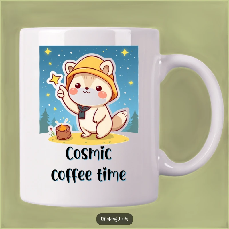 Funny Kawaii Camping Mug: Starry Night Pointer - A Hilariously Delightful Gift
