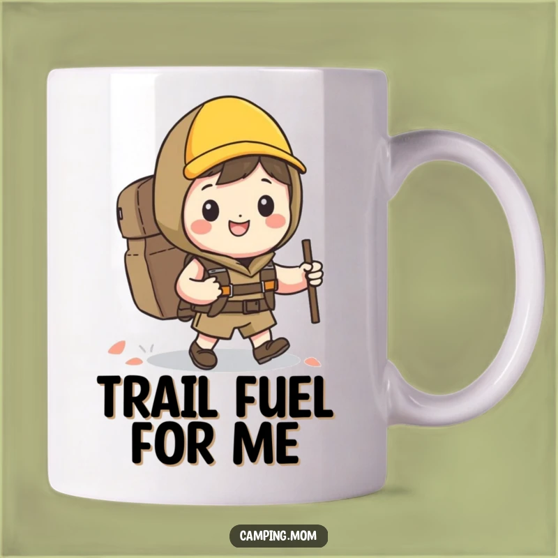 Funny Kawaii Hiker Mug: Happy Camper Character Backpacking Gift for Hikers