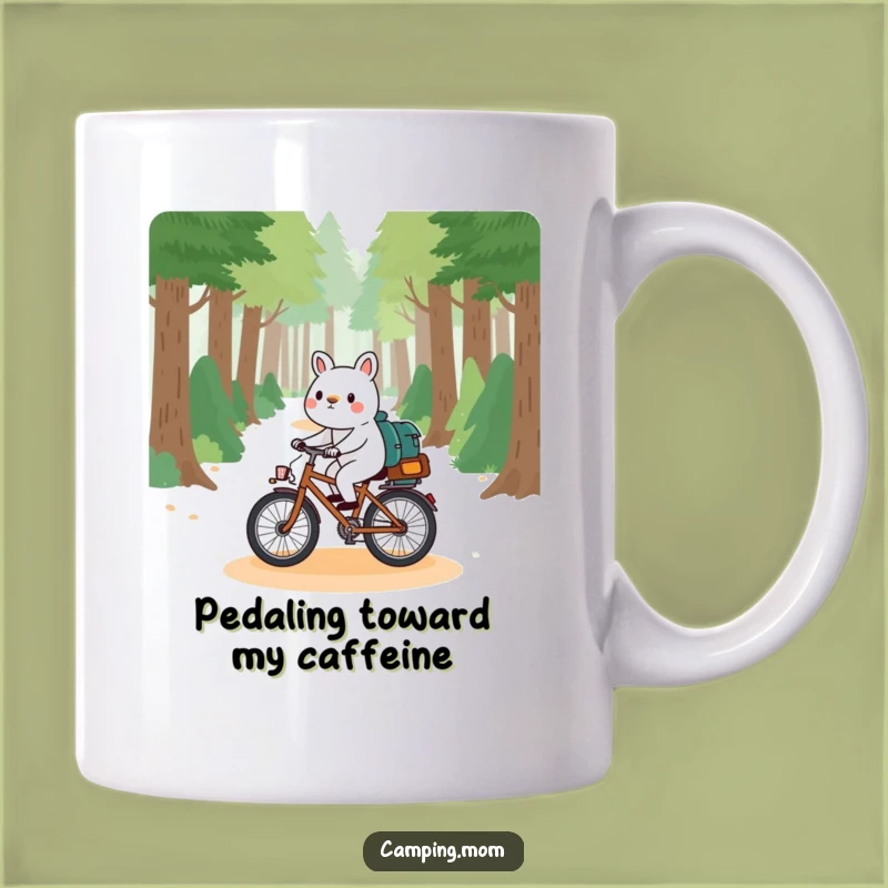 Funny Playful Animal Bicycle Mug: Forest Path Adventure Gift!