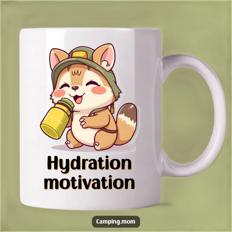 Funny Camping Animal Sipping Canteen Mug - Hydration Humor Gift