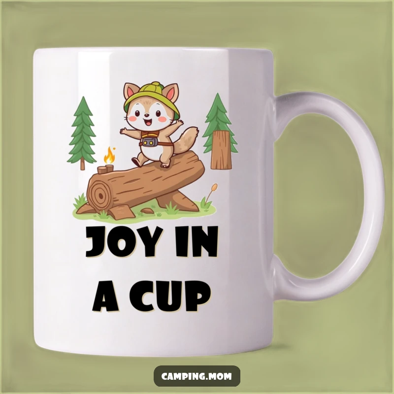 Funny Skipping Animal Log Mug - Joyful & Playful Outdoor Gift