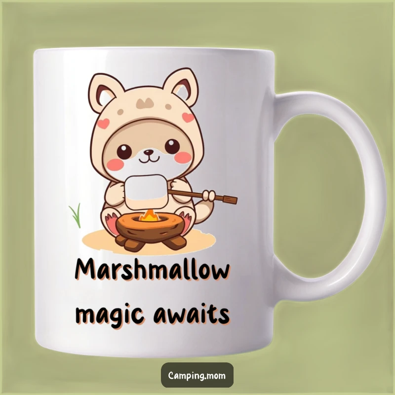 Funny Kawaii Camping Animal Roasting Marshmallow Mug - Perfect Cozy Gift