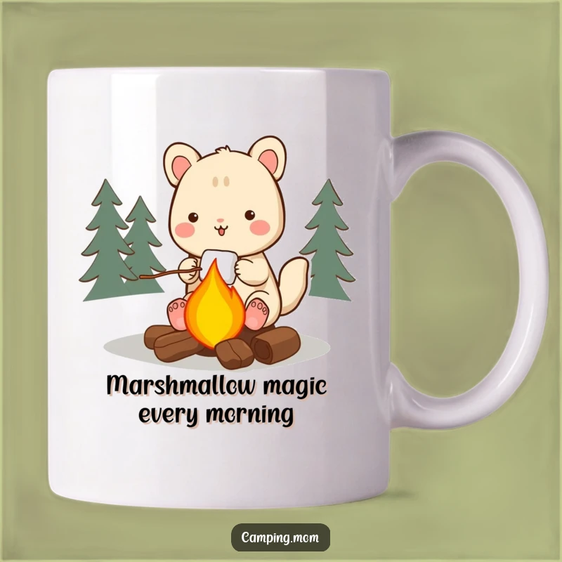 Funny Happy Camping Animal Roasting Marshmallow Mug: Perfect Campfire Gift!