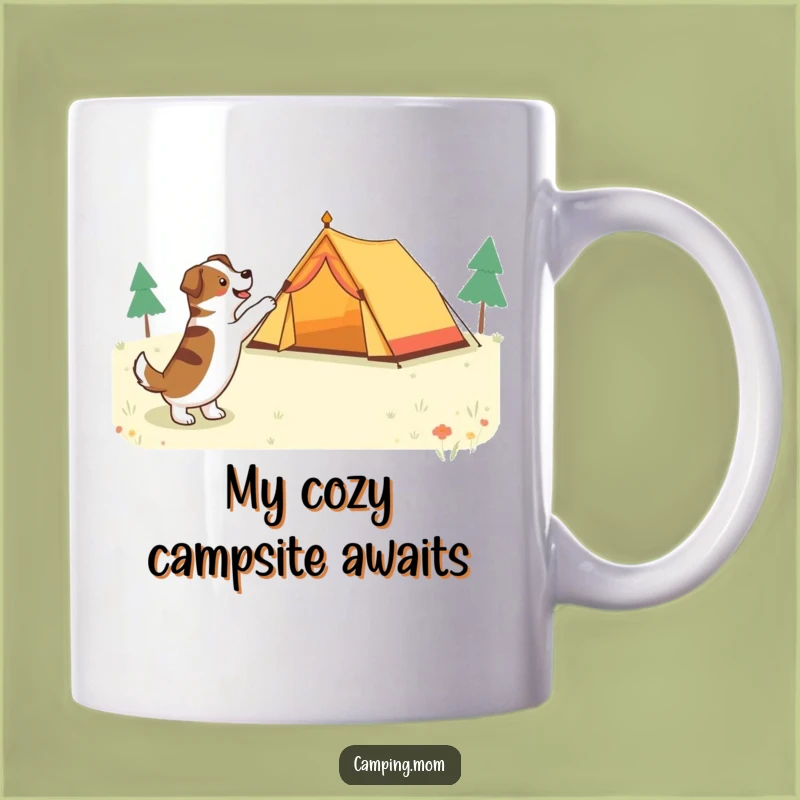 Funny Camping Dog Tent Excitement Mug - Outdoorsy Adventure Gift