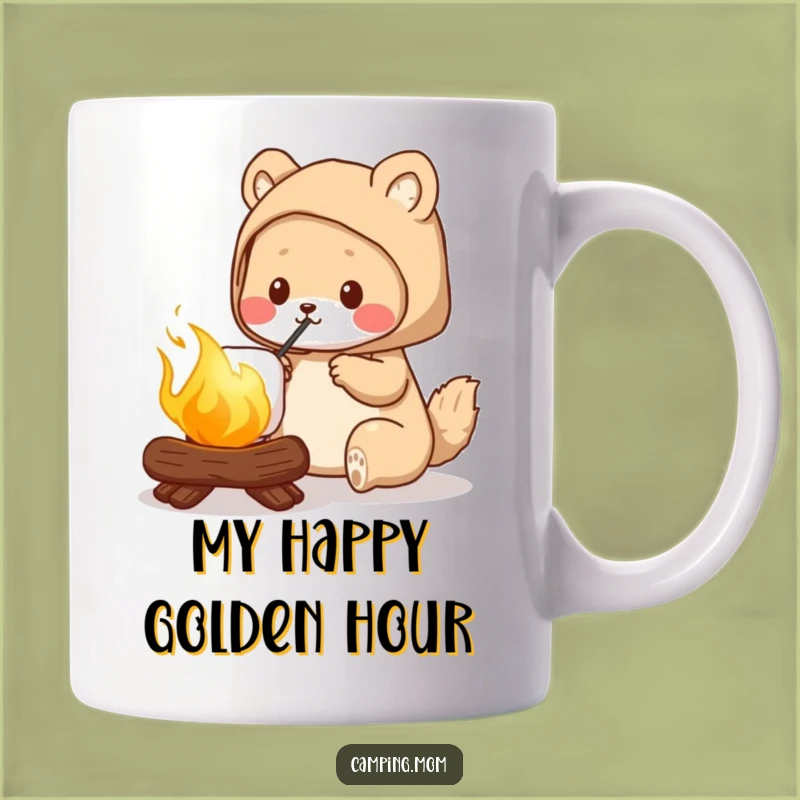 Funny Camping Mom Animal Mug, Perfect Golden Marshmallow Roasting Gift for Her