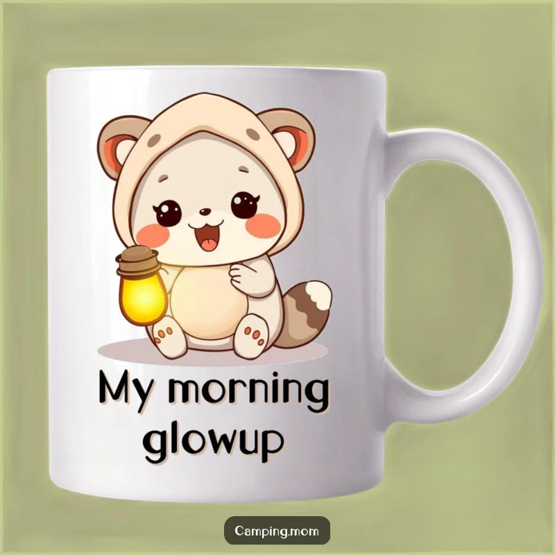 Funny Camping Mom Animal Lantern Glow Mug, Bright Outdoor Humor Gift