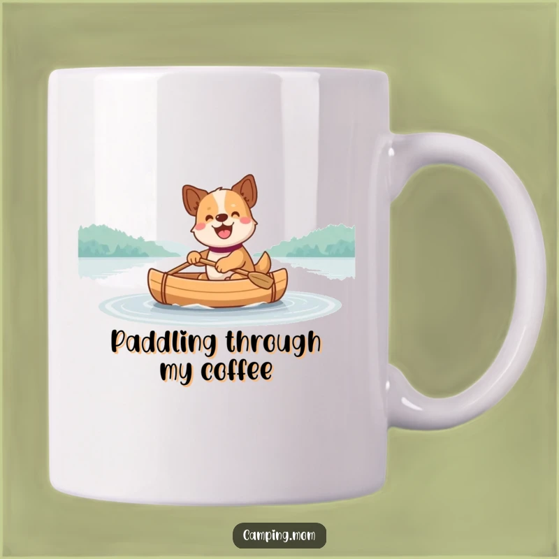 Funny Dog Canoe Mug - Serene Paddling Pup, Perfect Gift for Lake Lovers