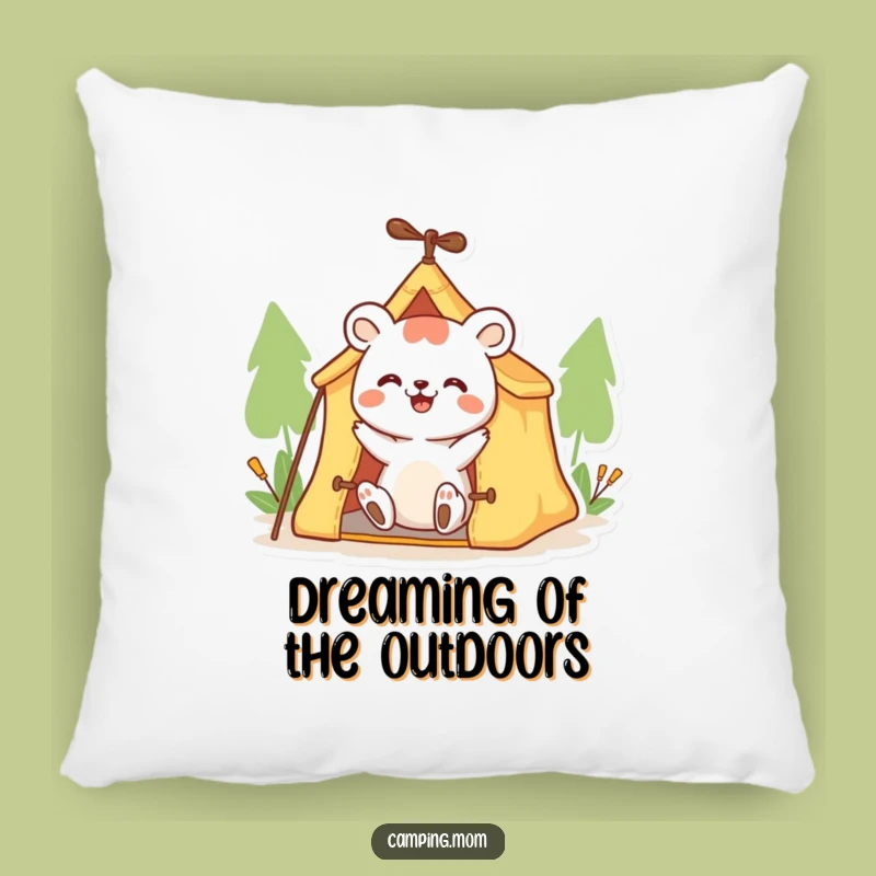 Cozy Funny Animal Pillow: Enthusiastic Camper Cushion for a Comfy, Hilarious Gift