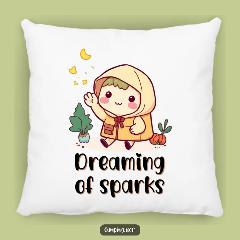 Cozy Funny Kawaii Camper Pillow: Firefly Farewell Design, Comfy Home Gift