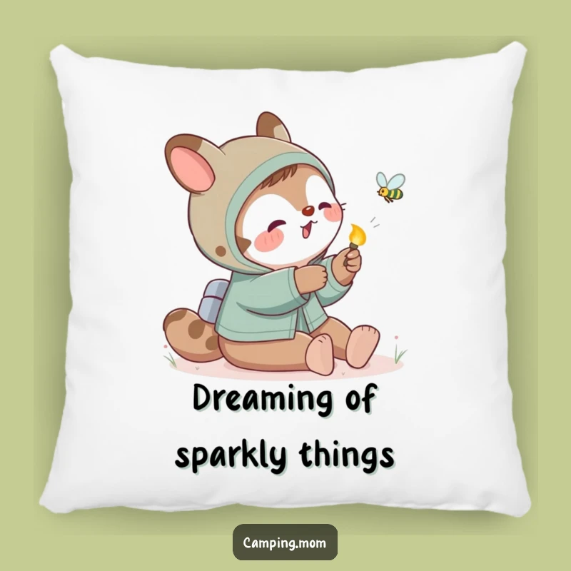 Funny Camping Mom Animal Firefly Pillow, Comfy Whimsy Humor Gift