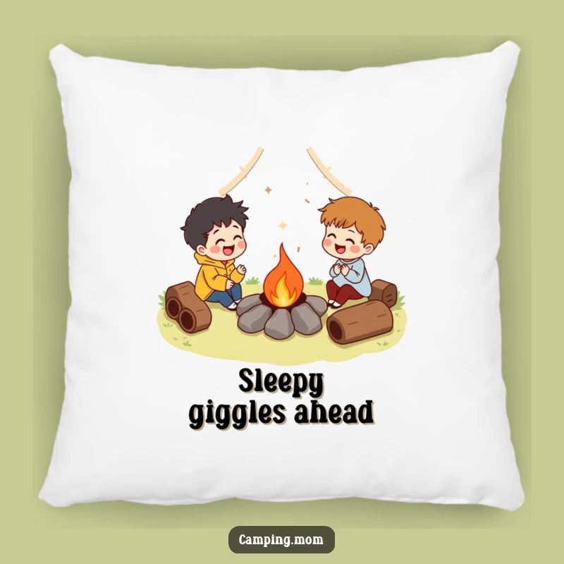 Funny Campfire Laugh Character Pillow, Soft & Humorous Accent for Cozy Comfort