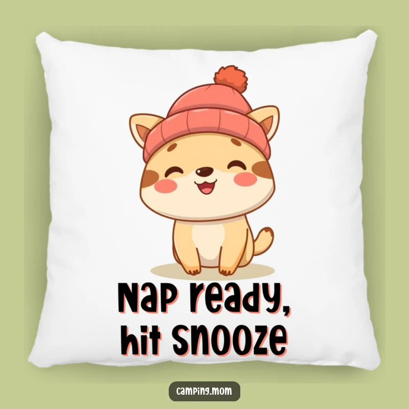 Funny Camping Animal Beanie Pillow - Cozy & Comical Home Decor