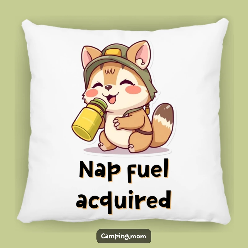 Funny Camping Animal Canteen Pillow - Cozy Comfort & Refreshment