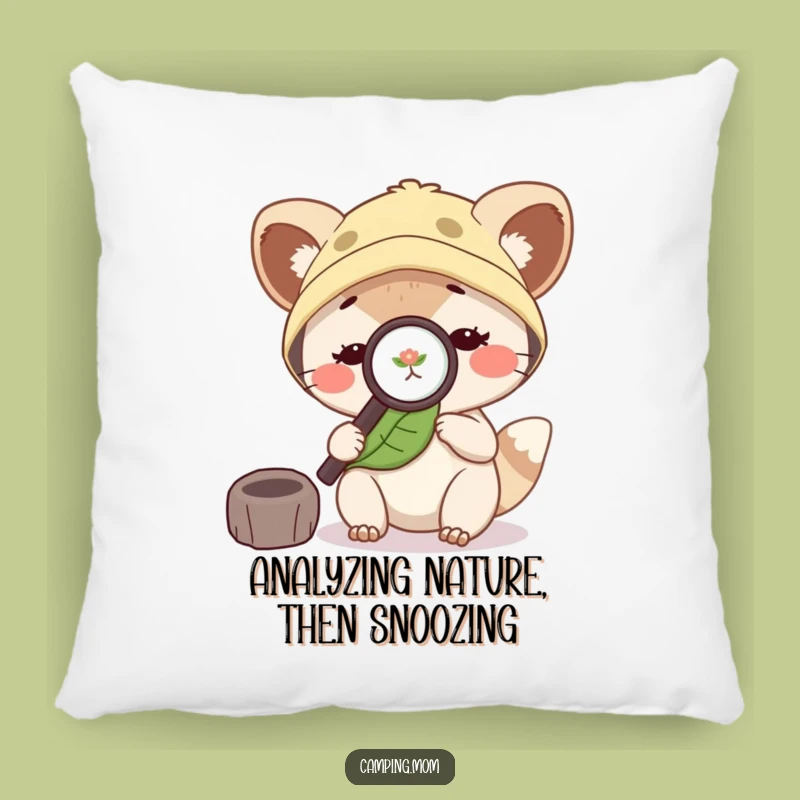 Funny Camping Mom Animal Leaf Pillow, Comfy Humor Outdoor Accent Gift