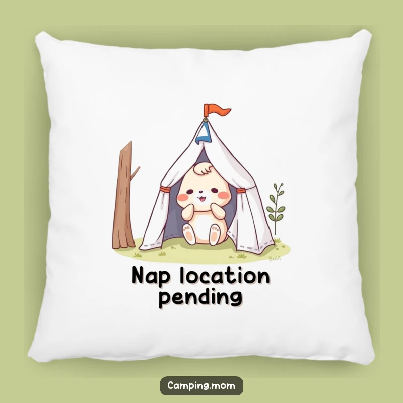 Funny Camping Pillow - Cozy Animal Tent Struggle Cushion, Hilarious Home Decor Funny Gift