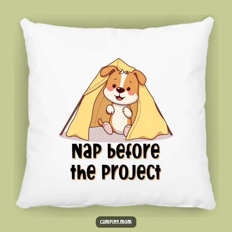 Funny Dog Tent Pillow - Cozy Camping Companion, Ideal Humorous Gift