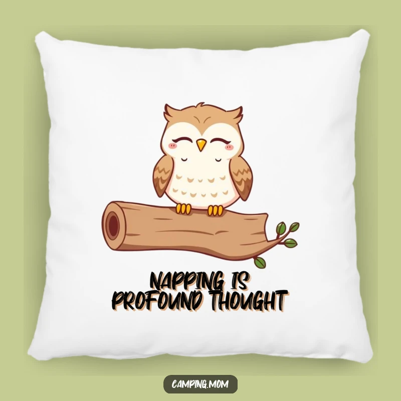 Funny Owl Pillow: Cozy Contented Hooting Owl Cushion - A Comfy Funny Gift