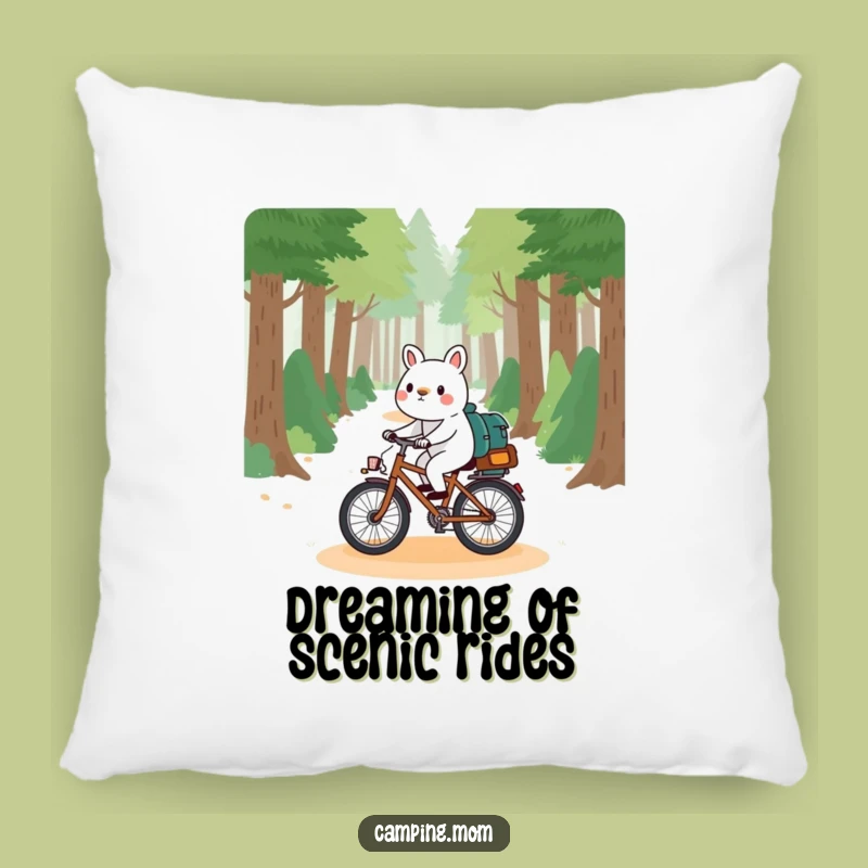 Funny Playful Animal Pillow: Bicycle Forest Path Comfort!