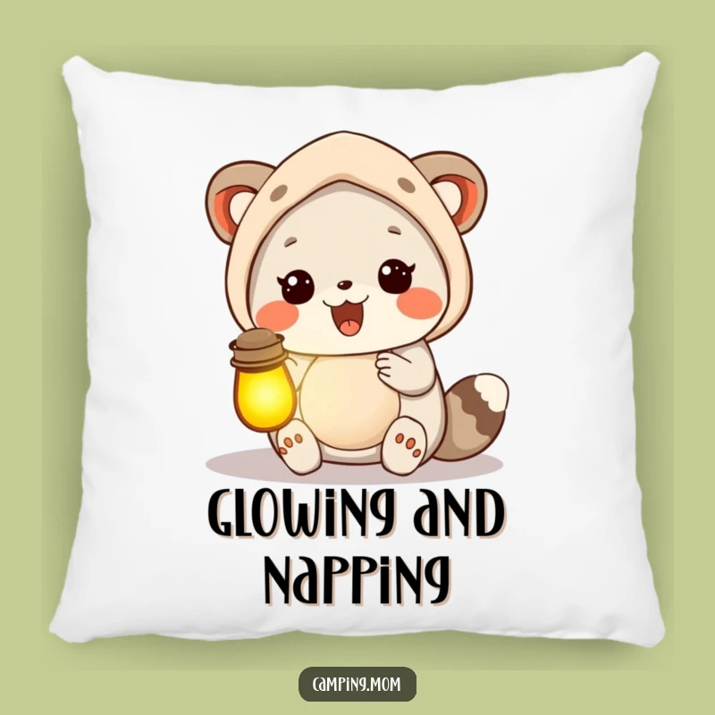 Funny Camping Mom Animal Lantern Pillow, Comfy Glow Humor Gift