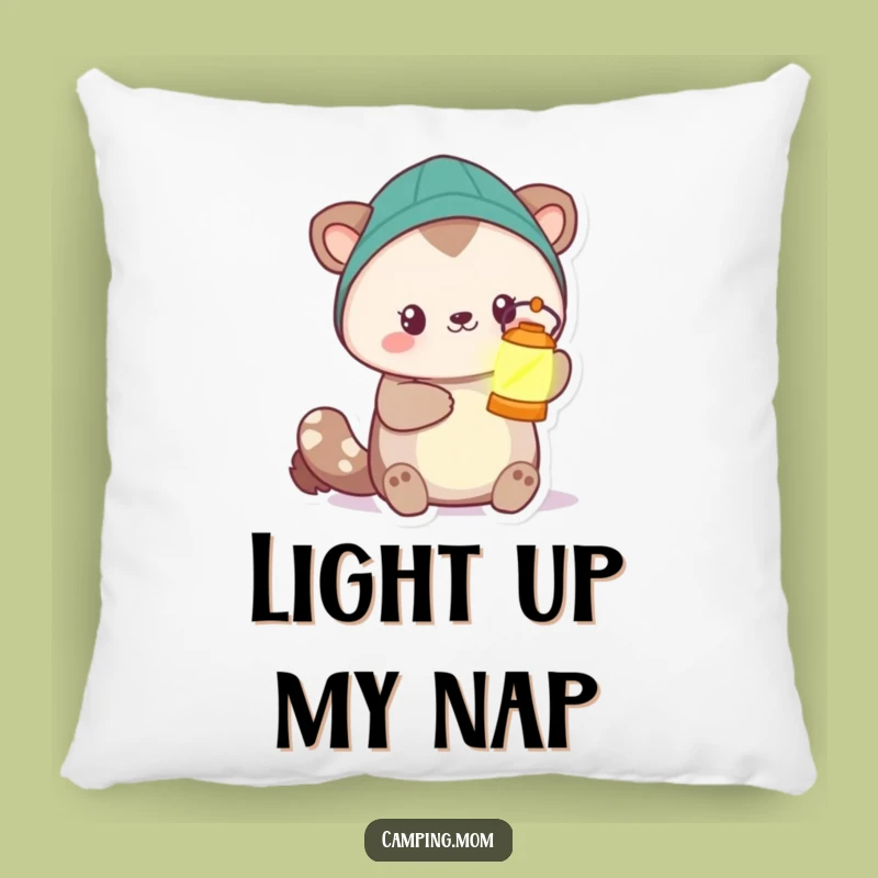 Funny Camping Animal Lantern Pillow - Cozy Comfort & Warmth