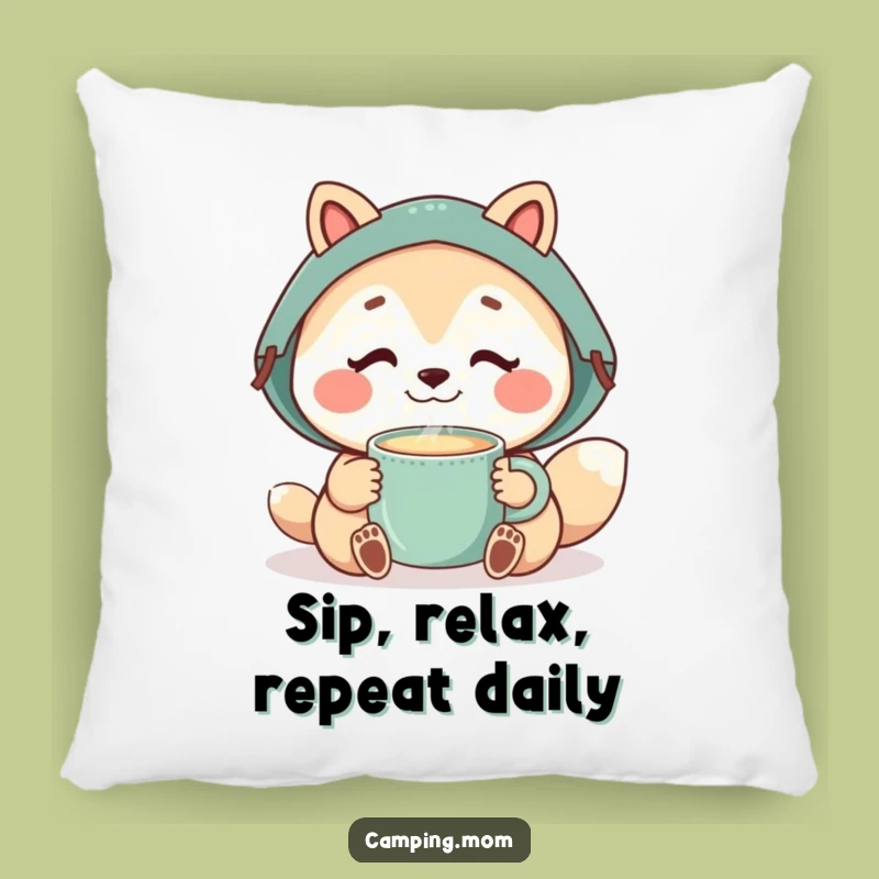 Funny Camping Mom Animal Sip Pillow, Comfy Relaxation Humor Gift