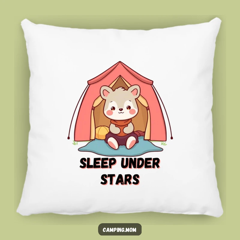Funny Camping Mom Animal Pillow, Cozy Tent Decor, Outdoor Gift
