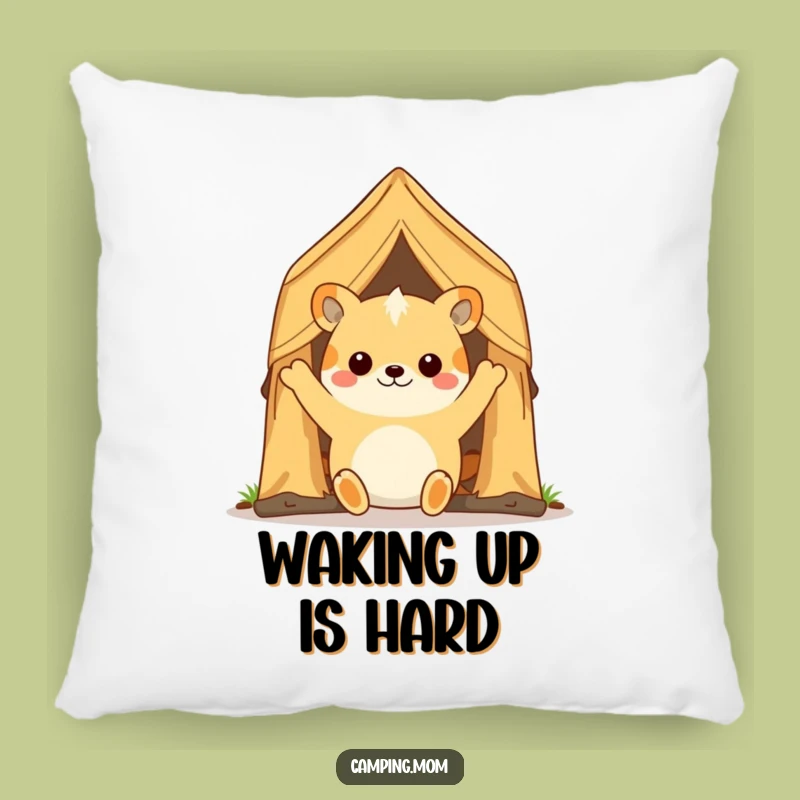 Funny Camping Animal Tent Flap Pillow - Cozy Comfort & Cheer