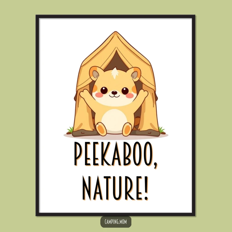 Funny Camping Animal Tent Opener Digital Art - Instant Cheerful Decor