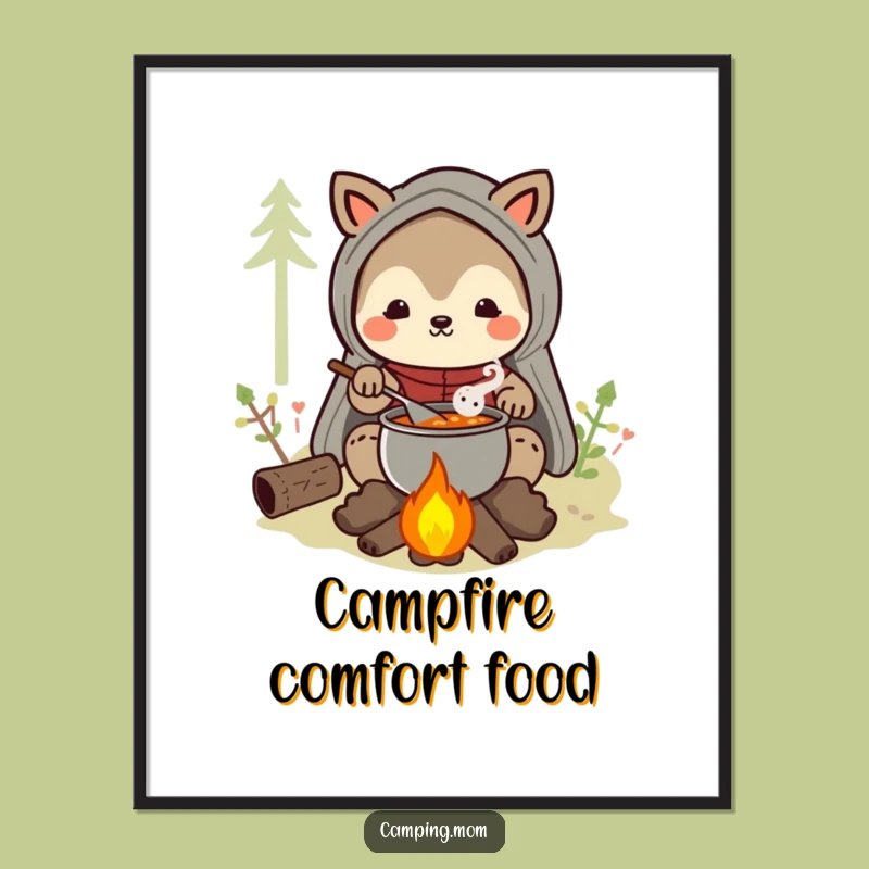 Funny Camping Mom Animal Digital Art, Campfire Stew Download, Gift