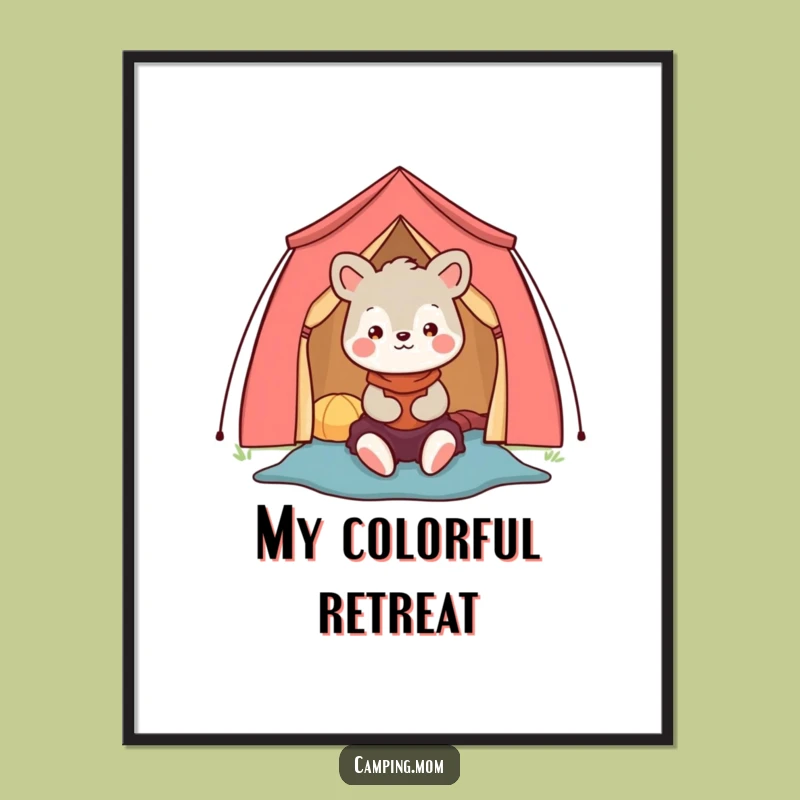 Funny Camping Mom Animal Digital Art, Happy Tent Setup Download, Gift